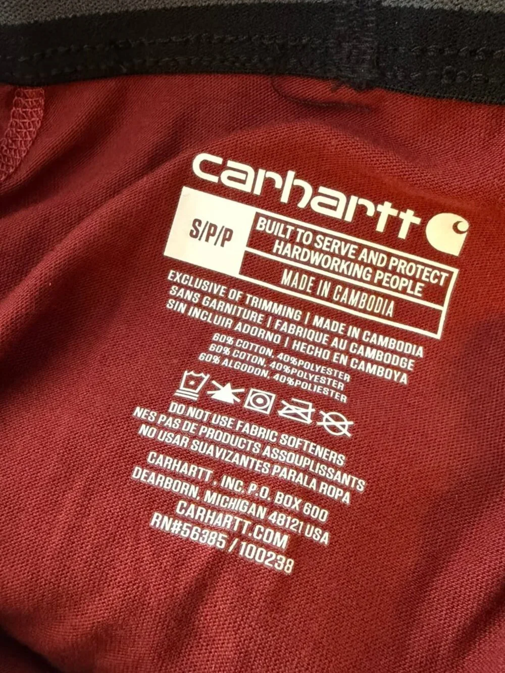 Carhartt  Cotton Polyester 2 Pack Boxer Brief  Men's Size S, Fired Brick   New